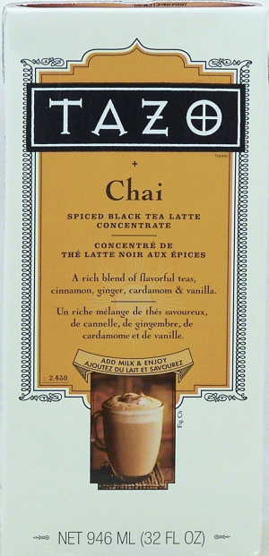 Tazo Tea Latte Chai Spiced Black Tea Concentrate 32 ounce