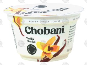 Chobani non-fat greek yogurt, vanilla blended 5.3 ounce