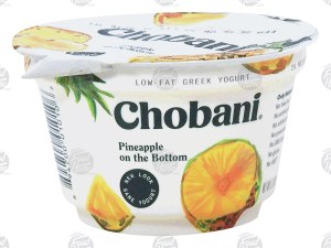Chobani Greek Yogurt low-fat yogurt, pineapple on the bottom 5.3 ounce