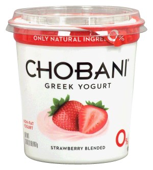 Chobani non-fat greek yogurt, strawberry blended 32 ounce