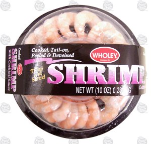 Wholey cooked shrimp ring with cocktail sauce 10 ounce