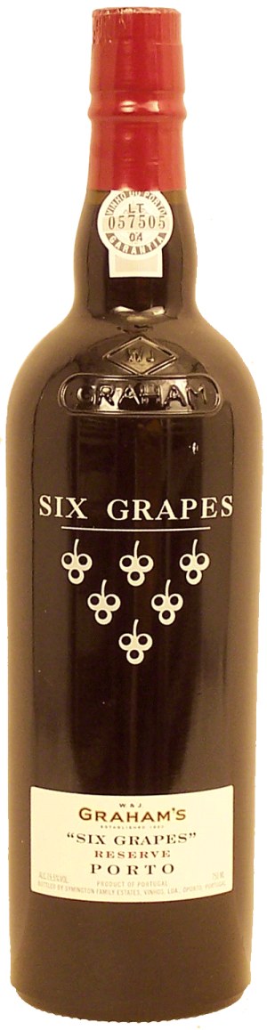 W. J. Graham & Co. Six Grapes red wine, reserve, porto, 19.5% alc. by vol. 750 milliliter