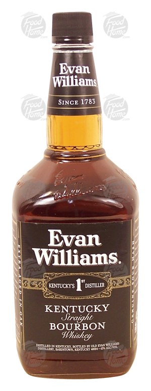 Evan Williams kentucky straight bouron whiskey, 43% alc. by vol. 1.75