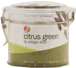 Adagio citrus green loose leaf green tea, locking lid 4 ounce