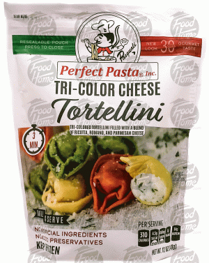 Perfect Pasta, Inc. tri-color cheese tortellini, frozen bag 12 ounce