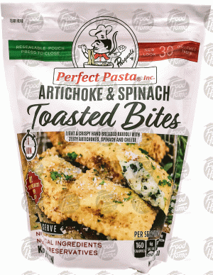 Perfect Pasta, Inc. artichoke & spinach toasted bites, frozen bag 12 ounce