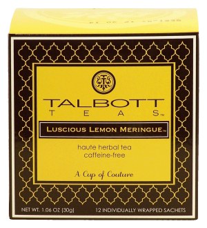 Talbott Teas luscious lemon meringue herbal tea, caffeine-free 1.06 ounce